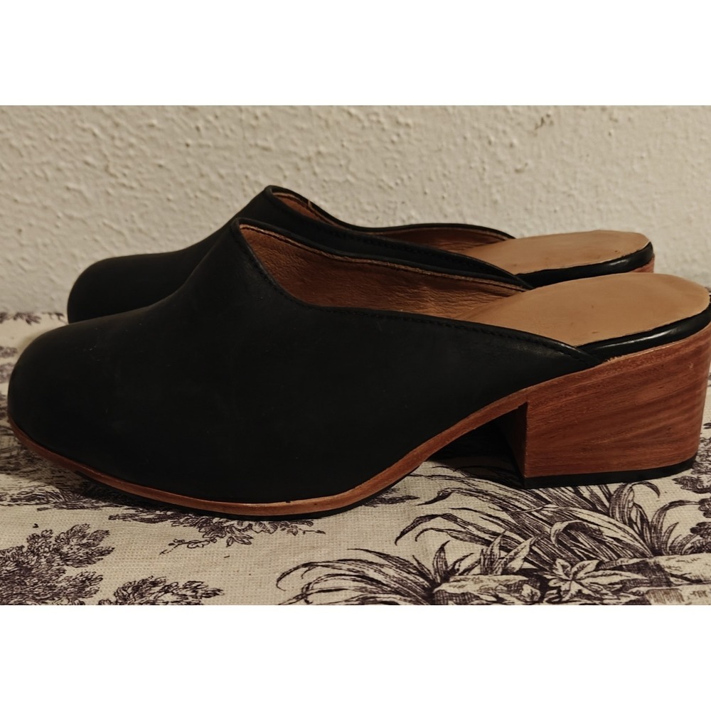 Adelante made To order leather mule Black Size 9.5 EE Women's
